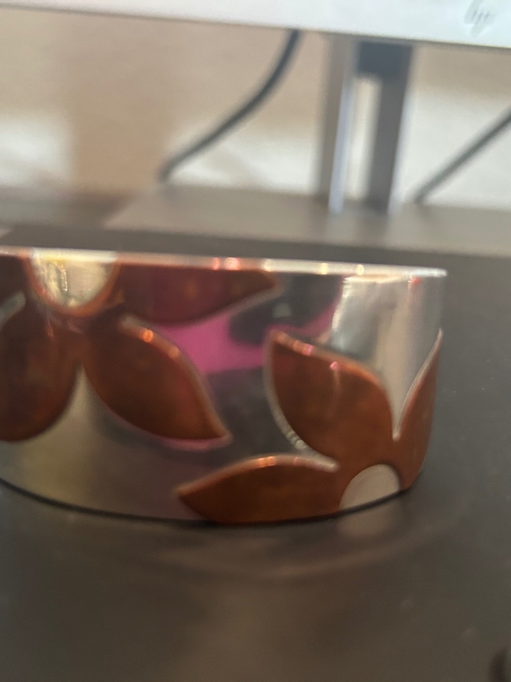 Retired James Avery Silver/Copper Gloating Flower Bracelet